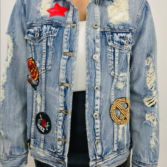 Signature 8 custom patch medium wash denim jacket - Picture 2 of 6
